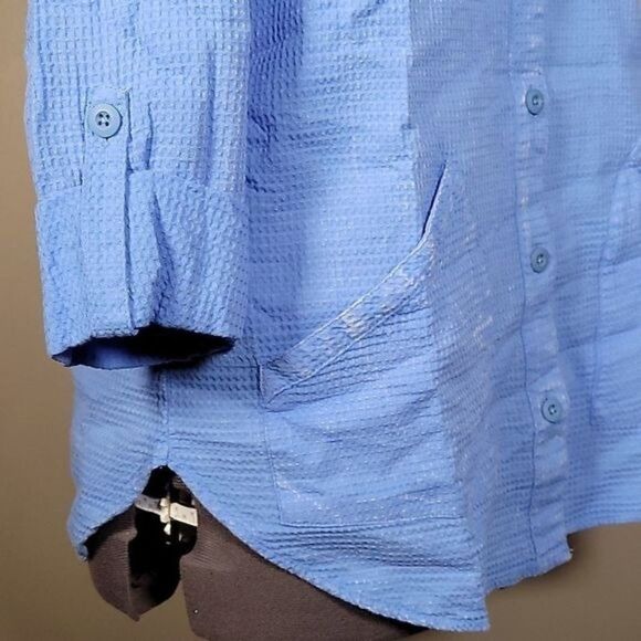 NWOT Denim & Co Waffle Button Front Collared Tunic Sz S - Picture 5 of 11